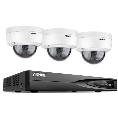 ANNKE 3Camera 3K IR Network Camera 8 Channel NVR IP Security Camera System Color Night Vision Built-in Microphone H.265+ IP67 Weatherproof CCTV Kit