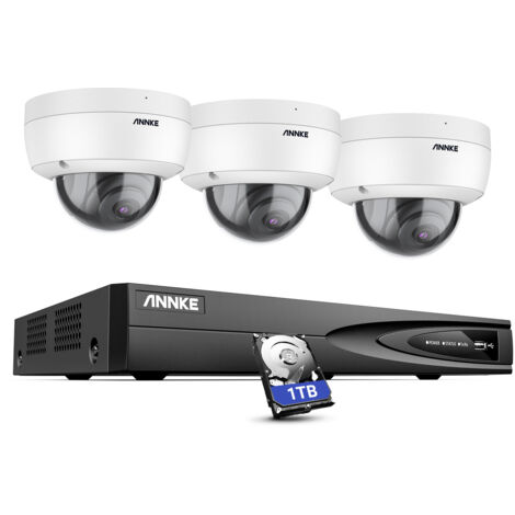 ANNKE 3Camera 8 Channel NVR IP 3K IR Network Camera Security Camera System Audio Record H.265+ Built-in Microphone IP67 Weatherproof CCTV Kit - 1TB HDD (1/5)