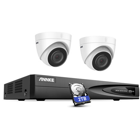 ANNKE Ultra HD 5MP POE Camera 4 Channel POE NVR CCTV Kit Outdoor Indoor Weatherproof Security Network Color Night Vision Email Alert CCTV Camera 2Camera - 2TB HDD (1/5)