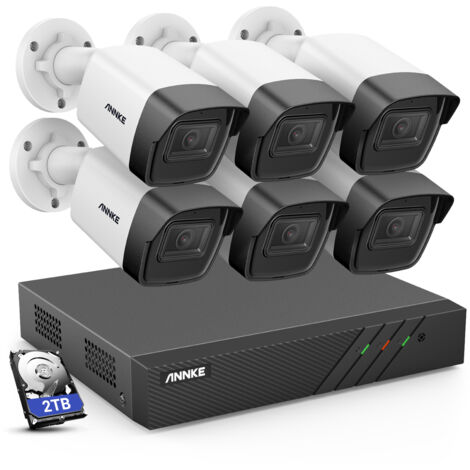 ANNKE 8CH CCTV kits 6MP NVR IR Network 6Bullet Camera Night Vision Motion Detection Remote Monitoring PoE Security Surveillance System - 2TB HDD (1/5)