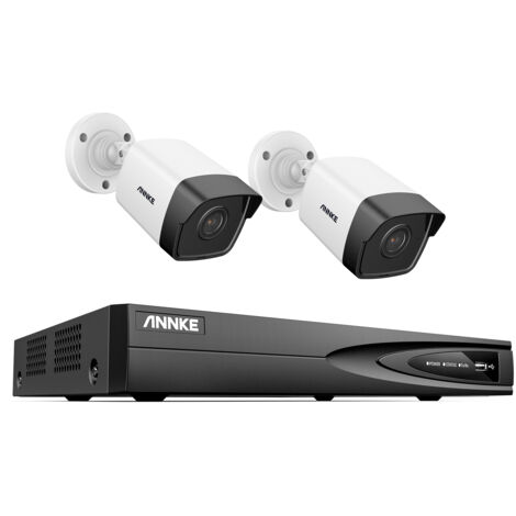 ANNKE 5MP Super HD 4CH NVR IP Security Camera System Night Vision Audio Record H.265+ Outdoor IP67 Weatherproof CCTV Kit 2Camera (1/5)