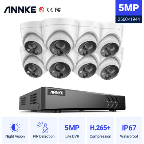 ANNKE 8CH CCTV Kit DVR 85MP IR Night Vision Waterproof Remote Monitoring Security CCTV Camera System (1/5)