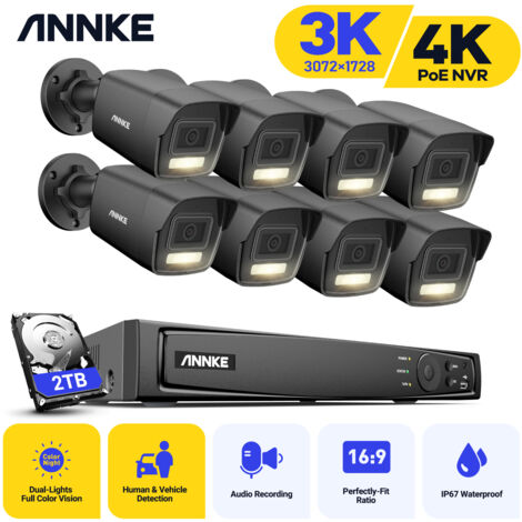 ANNKE 4K Ultra HD POE Video Surveillance System 16CH NVR Recorder With 8×Cameras Security CCTV Kit IP67 Weatherproof - 2TB HDD (1/5)