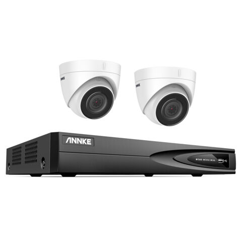 ANNKE 5MP Super HD Camera 4 Channel NVR IP Outdoor Security Camera System H.265+ IP67 Weatherproof Color Night Vision Audio Record CCTV Kit 2Camera (1/5)