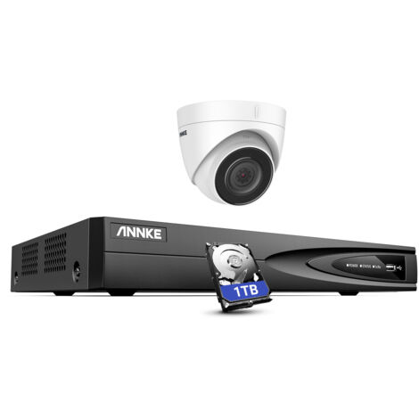ANNKE 4 Channel POE NVR 5MP Super HD Camera Security Camera System Color Night Vision Audio Record H.265+ Weatherproof CCTV Camera - 1TB HDD (1/5)