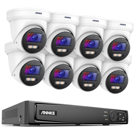 ANNKE 8MP H.265+ Video PoE NVR Surveillance System 4K IR Network Turret Camera Night Vision Built-in Mic Waterproof 8Cameras (1/5)