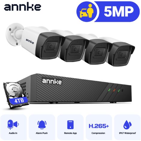 ANNKE 8CH CCTV kits 6MP NVR IR Network 4Bullet Camera Night Vision Motion Detection Remote Monitoring Security Surveillance System - 4TB HDD (1/5)