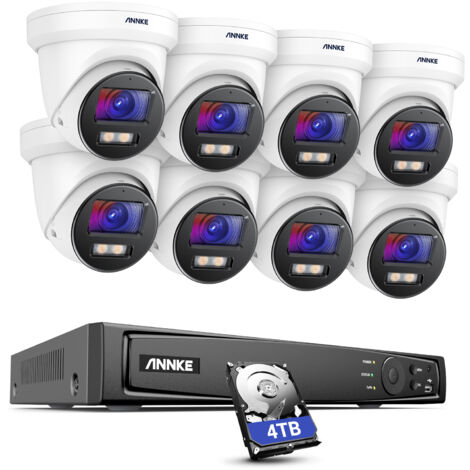 ANNKE 8MP H.265+ Video PoE NVR Surveillance Security System 4K IR Network Turret Full Color Camera Waterproof 8Cameras - 4TB HDD (1/5)