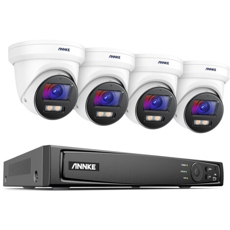 ANNKE 4K IR Network Full Color Camera Night Vision Built-in Mic IP67 Waterproof 8MP H.265+ Video PoE NVR Surveillance System 4Cameras (1/5)