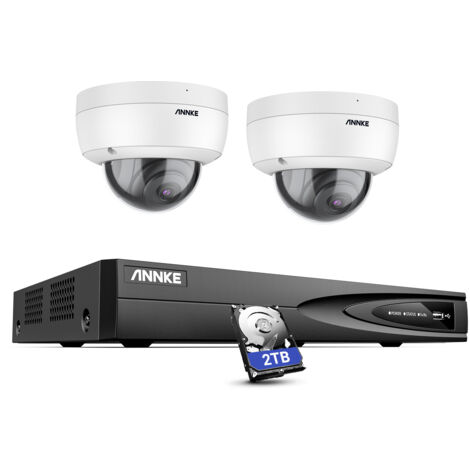 ANNKE 8 Channel NVR IP 3K IR Network Camera Security Camera System Color Night Vision Audio Record IP67 Weatherproof CCTV Kit  2×Camera - 2TB HDD (1/5)