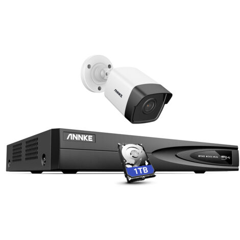 ANNKE 4CH PoE NVR 5MP Super HD IP Security Camera System Audio Record Night Vision H.265+ Outdoor IP67 Weatherproof CCTV Kit - 1TB HDD (1/5)