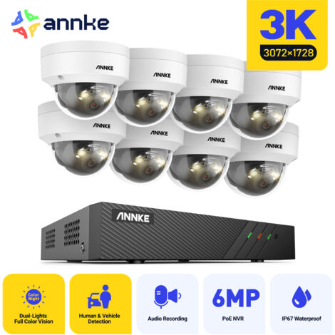 ANNKE Outdoor H.265+ 3K IP8 Dome Cameras 2.8mm Lens,Built-in microphone,Waterproof IP67 - NO HDD (1/5)