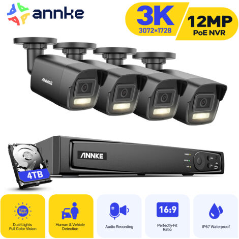 ANNKE Smart Dual Light CCTV Kit with 4 Cameras 5MP, Night Vision, Email Alarm, Security Camera Kit Outdoor APP/PC Remote 4TB