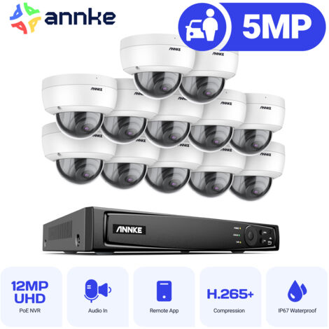 ANNKE NVR Kit 12 × Outdoor Camera Smart Surveillance Camera Night Vision Motion Detection System (1/5)