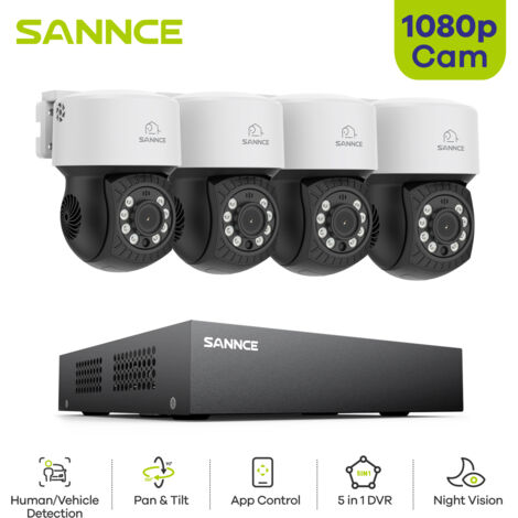 SANNCE Camera System PT Security Camera System 8 Channel 1080P DVR Night Vision Motion Detection Outdoor Waterproof 0TB (1/5)