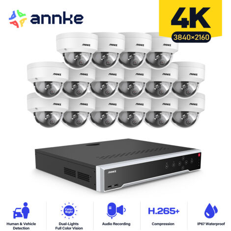 ANNKE Wired Video Surveillance Kit 32CH NVR 16×Night Vision Cameras, Email Alert, Motion Detection, Security System Outdoor Surveillance Camera APP/PC Remote (1/5)