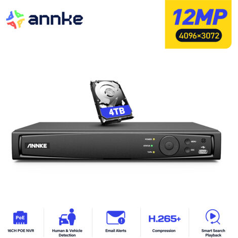 ANNKE 16CH 12MP PoE NVR CCTV Camera System, 24/7 Surveillance Recording, 4TB HDD (1/5)