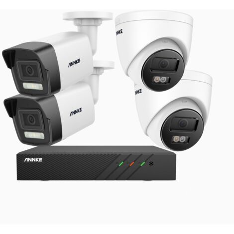 ANNKE 8-Channel 3K PoE Security System with 2 Bullet Cameras and 2 Tower Cameras, Color Night Vision, 1TB Hard Drive (1/5)