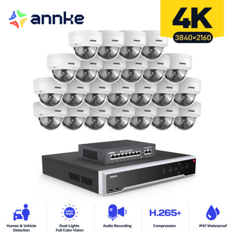 ANNKE Wired Video Surveillance Kit 32CH NVR 24×Night Vision Cameras, Email Alert, Motion Detection, Security System Outdoor Surveillance Camera APP/PC Remote (1/5)