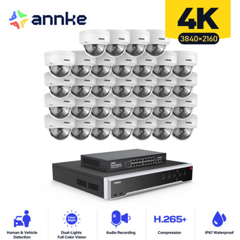 ANNKE 32CH Wired Video Surveillance Kit NVR 32×Night Vision Cameras, Email Alert, Motion Detection, Security System Outdoor Surveillance Camera APP/PC Remote (1/5)