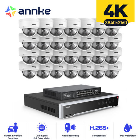 ANNKE Wired Video Surveillance Kit 32CH NVR 28×Night Vision Cameras, Email Alert, Motion Detection, Security System Outdoor Surveillance Camera APP/PC Remote (1/5)