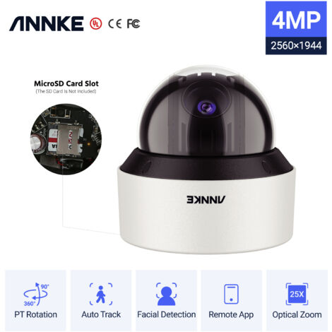 ANNKE 4MP Outdoor PoE PTZ Dome Camera 25X Optical Zoom, IK10 Vandal Resistant, Color Night Vision