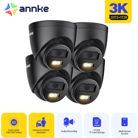 ANNKE 5MP PoE Outdoor Smart Dual Light Security Camera AI Human and Vehicle Detection Remote Access,4PCS