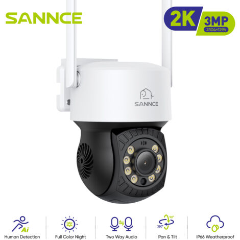 SANNCE 3MP Wireless Security Camera Human Detection Two-Way Voice Night Vision Waterproof IP Camera WiFi CCTV Surveillance 2 Camera (1/5)