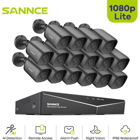 SANNCE 16CH Security Camera System 1080P DVR Smart IR Night Vision Waterproof CCTV Surveillance System Remote Access (1/5)
