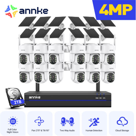 SANNCE 5MP Network Night Vision Turret PoE Security Camera with Audio Input Smart Notificatio