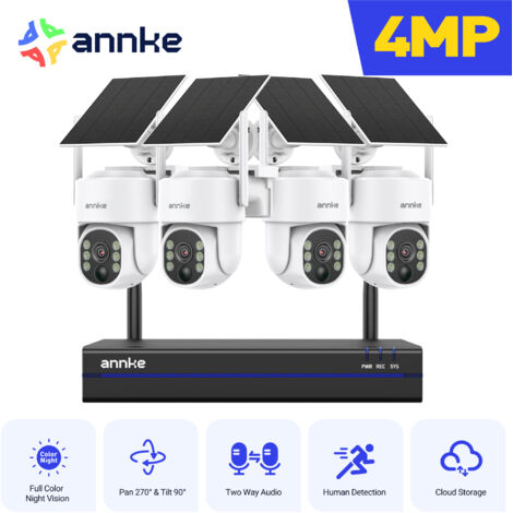 ANNKE 4MP Solar Security Cameras Outdoor Wireless,9000mA Battery for WiFi Camera (1/5)