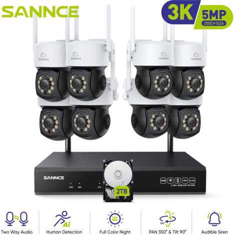 SANNCE 5MP Outdoor IP Security Camera System with Auto Tracking Two-Way Audio IP66 (1/5)