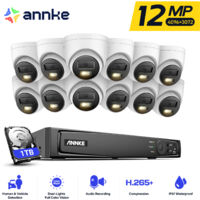 ANNKE 12MP Outdoor Video Surveillance Kit, 12 x 12MP PoE Outdoor Cameras 12MP PoE with Audio, Person/Vehicle Detection 16-Channel NVR, Color Night Vision 1TB