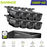 SANNCE Sistema di Sicurezza Cablato Esterni 1080P 16CH 8 Telecamere Accesso Remoto Visione Notturna Kit di Videosorveglianza,1TB HDD