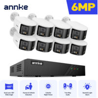 ANNKE 8 Channel PoE Dual Lens Camera Security System with 180° Panoramic View Smart Night Vision IP67