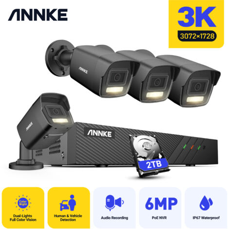 ANNKE 3K PoE IP Überwachungskamera 8CH NVR 4X 5MP Intelligente Doppe Llicht Kamera Nachtsicht 24/7Aufzeichnung SicherheitsPoE Videoüberwachungssets 2TB (1/5)