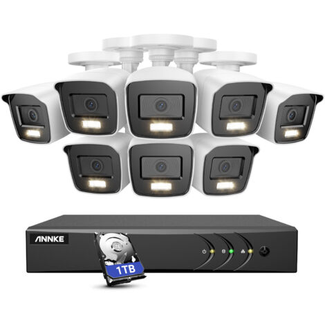 ANNKE 8 Kanal Überwachungskamera Set Außenbereich,8 1080P kamera Nachtsichtkameras Bewegungserkennung, Fernzugriff,1TB HDD