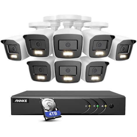 ANNKE 8 Kanal Überwachungskamera Set Außenbereich,8 1080P kamera Nachtsichtkameras Bewegungserkennung, Fernzugriff,4TB HDD