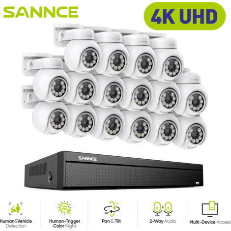 5 MP + PTZ] Set telecamera di sorveglianza Hiseeu per esterni WLAN con monitor 12 pollici