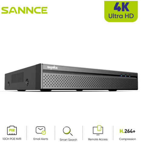 SANNCE 4K 8-Kanal H.265+ Sicherheits-PoE-NVR mit Personenerkennung und ONVIF-Unterstützung (1/5)