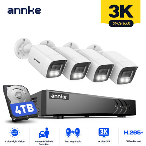 ANNKE 5MP-Überwachungskamerasystem mit Zwei-Wege-Audio, Farbnachtsicht, Personen-/Fahrzeugerkennung, IP67, 4 TB (1/5)