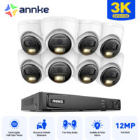 ANNKE 5MP Kit de Vidéosurveillance Exterieure 16CH avec 8×Caméras IP,Audio Bidirectionnel,IR Vision Nocturne,Intelligente Détection Mouvement,Alerte Email APP/PC à Distance