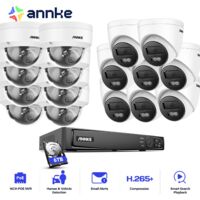 ANNKE 12MP Videoüberwachungsset Aussen,16 Kanäle NVR mit 16X 12MP PoE Kamera Farbkameras Nachtsicht Remote App/PC Überwachungskameraset 8 Dôme+8 Tower,6TB HDD