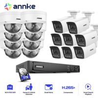 ANNKE 12MP Überwachungskamera Außenbereich,16 Kanäle NVR mit 16X 12MP PoE Kamera Farbnachtsicht Bewegungserkennung Videoüberwachungsset 8 Bullet + 8 Dome,2TB HDD