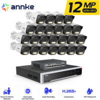 ANNKE 12MP PoE Überwachungskamera Aussen,32 Kanäle NVR mit 24 POE Kameras,Nachtsicht, Bewegungserkennung,APP/PC-Fernbedienung,24/7 Aufnahme