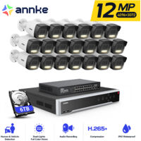 ANNKE 12MP PoE Überwachungskamera Aussen,32 Kanäle NVR mit 20 POE Kameras,Nachtsicht, Bewegungserkennung,APP/PC-Fernbedienung,24/7 Aufnahme,6TB HDD