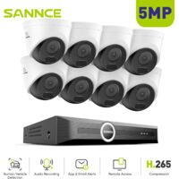 SANNCE 5MP Netzwerk-Nachtsicht-Turret-PoE-Sicherheitskamera mit Audioeingang, intelligenter Benachrichtigung