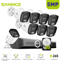 SANNCE 5MP Wetterfestes PoE Bullet-Sicherheitskamerasystem mit intelligenter Wiedergabe und Personenerkennung