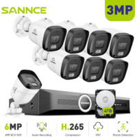 SANNCE 3MP POE-Überwachungskamerasystem für den Außenbereich mit intelligenter Bewegungserkennung und Nachtsicht