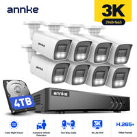 ANNKE 5MP-Überwachungskamerasystem für den Außenbereich mit Zwei-Wege-Audio, Farbnachtsicht, Personen-/Fahrzeugerkennung, 4 TB Speicher